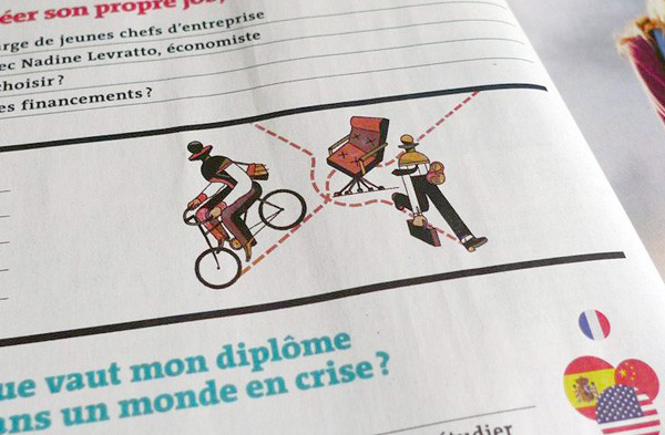 Illustration presse Le Monde Campus